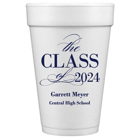 Classic Class of Graduation Styrofoam Cups